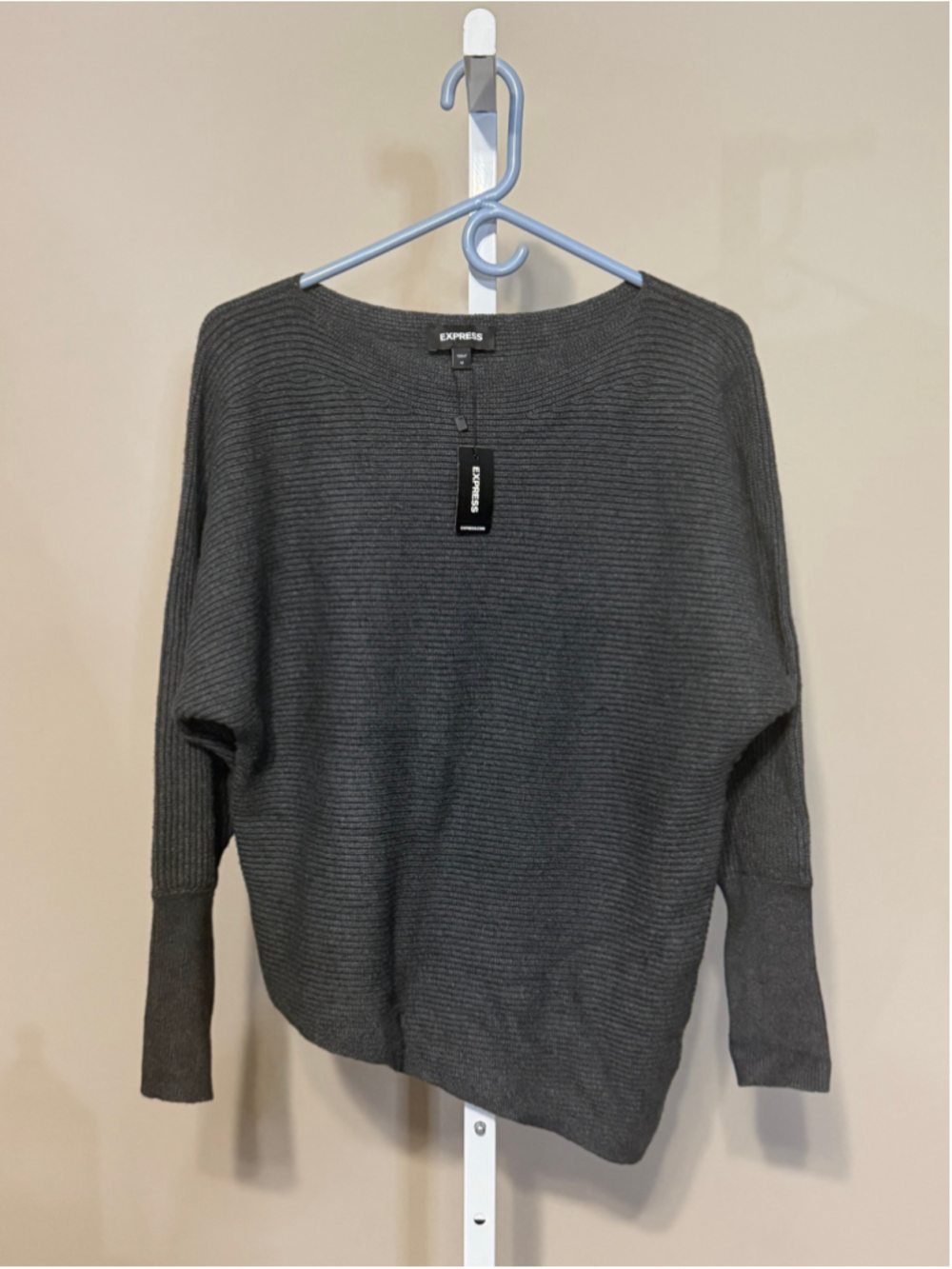 Women's Express Ribbed Knit Sweater Grey Size M